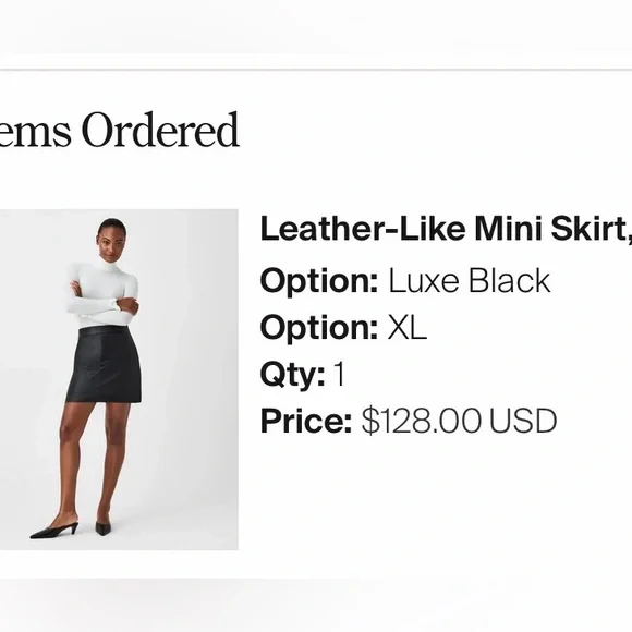 SPANX Black Leather Like mini skirt - Picture 7 of 7